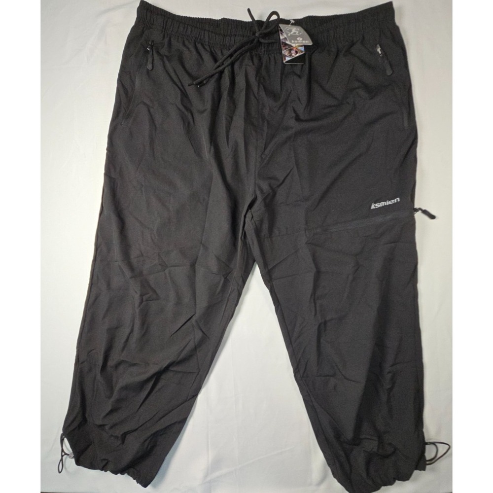 Ksmien Sz 2XL Black Capri Cargo Jogger Pants Hiking Athletic Outdoor Gorpcore